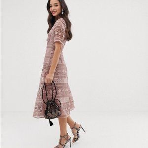 ASOS Pink Lace Dress, Size 4